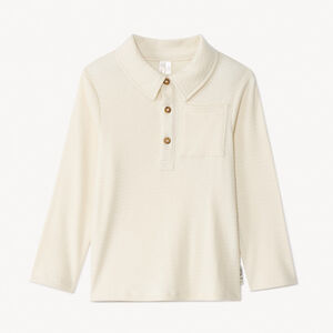 Polo manches longues uni côtelé pour bébé garçon 
