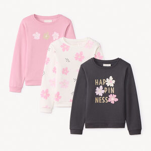 Lot de 3 sweats fantaisie molletonnés pour fille 