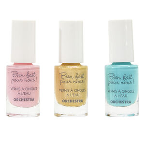 Lot de 3 vernis à ongles - Turquoise/Doré/Rose 