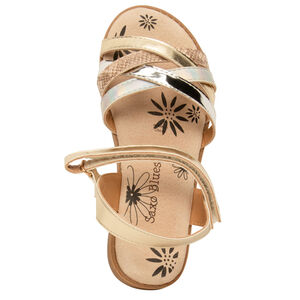 Sandales dorées avec brides brillantes et texturées pour fille 