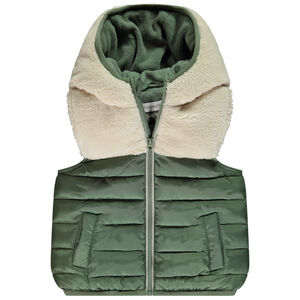 Doudoune sans manches bi-matière en sherpa pour bébé garçon 