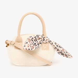 Sac bandoulière sherpa fille nœud léopard 