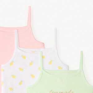 Lot de 3 débardeurs à bretelles fantaisie pour fille 