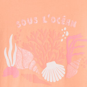 T-shirt manches courtes print fantaisie pailletées pour fille 