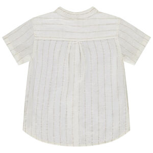 Chemise manches courtes en voile rayée pour bébé garçon 