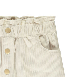 Jupe courte en velours forme paperbag + boutonnage avant pour fille 