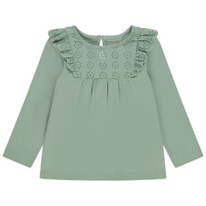 T-shirt manches longues à broderie anglaise pour bébé fille 