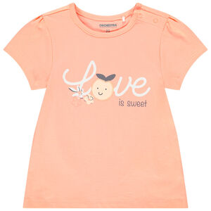 T-shirt manches courtes print pêche pour bébé fille 