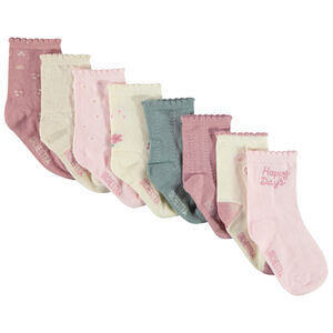 Lot de 8 paires de chaussettes festonnées pour bébé fille 