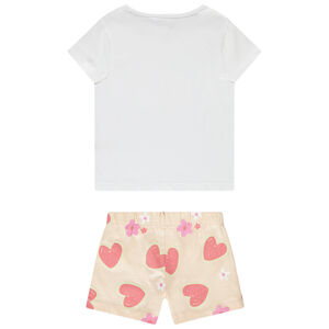 Ensemble 2 pièces avec short imprimé cœurs fille 