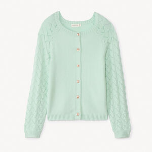 Gilet en tricot ajouré uni pour fille 