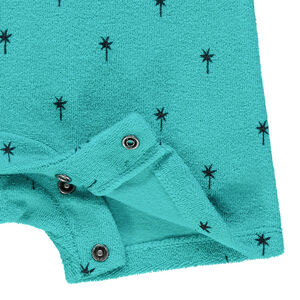 Combinaison courte en éponge imprimée palmiers 