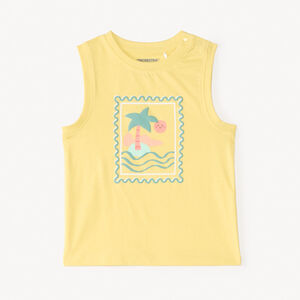 Débardeur uni print timbre pour bébé garçon 