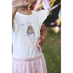 Robe de cérémonie effet 2 en 1 avec tulle imprimé pour bébé fille 