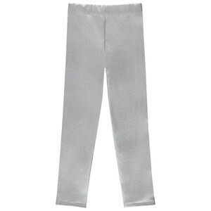 Legging argenté en similicuir fille 