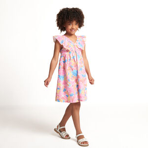 Robe à bretelles volantées imprimé floral pour fille 