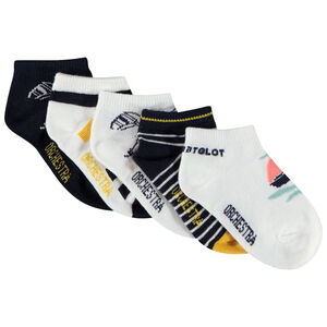 Lot de 5 paires de chaussettes courtes esprit marin pour bébé garçon 