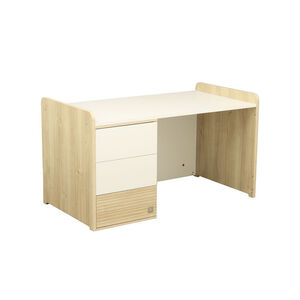 Lit combiné évolutif 70 x 140 cm + commode à langer Paloma aspect chêne sépia/blanc 