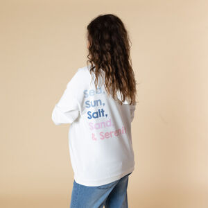 Sweat de grossesse et d'allaitement à capuche avec print et broderie 