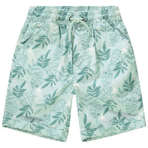 Bermuda en coton imprimé feuilles pour garçon 