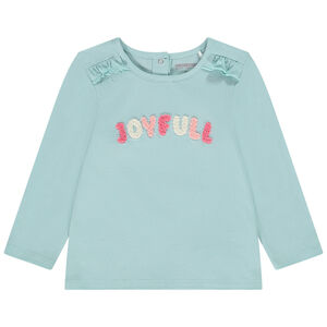 T-shirt manches longues patch appliqué bouclettes pour bébé fille 