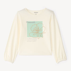 T-shirt manches longues fille à motif fleuri 