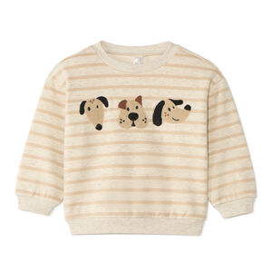 Sweat bébé garçon rayé avec broderies chiens 