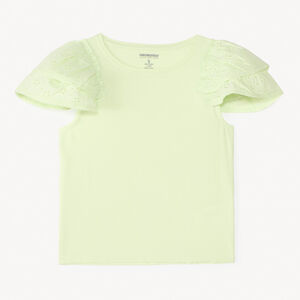 T-shirt manches courtes en broderie anglaise pour fille 