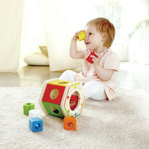 Trieur de formes en bois avec 6 pièces 