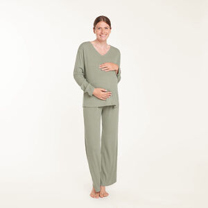 Ensemble pyjama maternité côtelé 