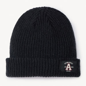 Bonnet en tricot côte avec patch fantaisie pour garçon  