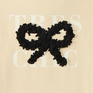 Sous-pull à col roulé et nœud effet pétales 3D pour fille 