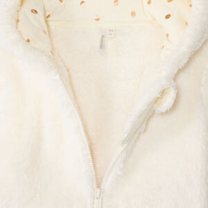 Gilet polaire en sherpa uni avec capuche pour bébé fille 