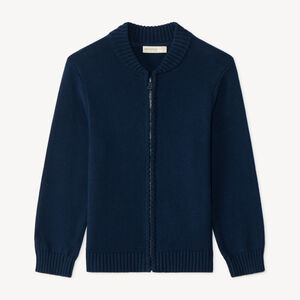 Gilet en tricot uni zippé pour garçon 