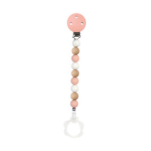 Attache-sucette clipsable en silicone - Rose 