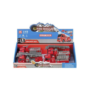 Véhicule camion de pompier miniature rétrofriction son et lumière 