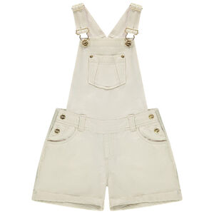 Salopette courte en toile unie pour fille 