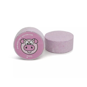 Petit galet de bain effervescent cochon parfum fraise 