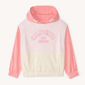 Sweat à capuche molleton effet color block pour fille 
