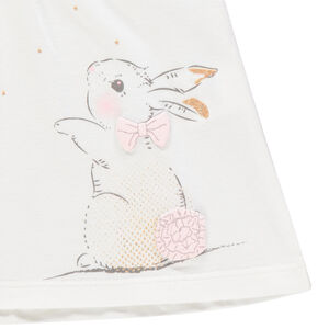 Ensemble avec tunique print lapin et corsaire rose 