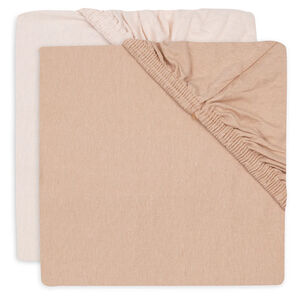 Lot de 2 draps housses lit 70x140cm Blush/Wild Rose 