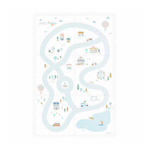 Tapis de dalles en mousse réversibles 120 x 180 cm village/terrazzo 