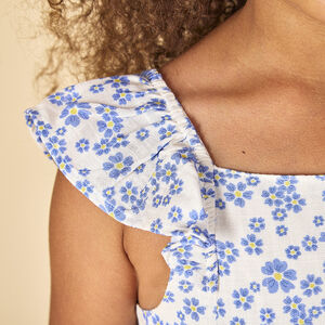 Combinaison longue imprimé fleuri fille 