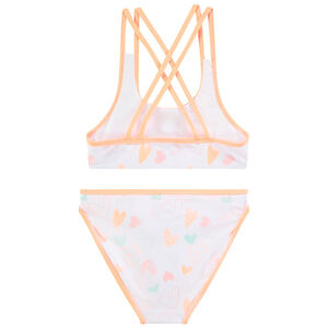 Maillot de bain 2 pièces en jersey imprimé coeurs fille 