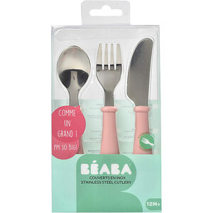 Set de 3 couverts en inox - Vieux Rose  