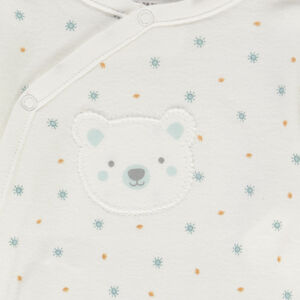 Dors-bien en interlock avec patch ourson et imprimé pour bébé garçon 