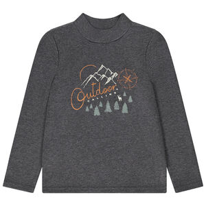 Sous-pull col cheminé uni avec print fantaisie pour garçon  