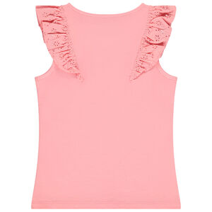 Débardeur à volants en broderie anglaise fille 