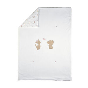 Couverture/edredon - Fanfan - Velours - Blanc - 100x135 cm 