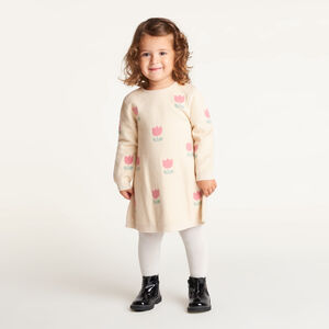 Robe en tricot jacquard à manches longues bébé fille 